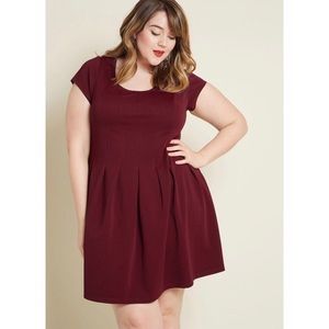 ModCloth Seams Right to Me A-Line Dress in Wine